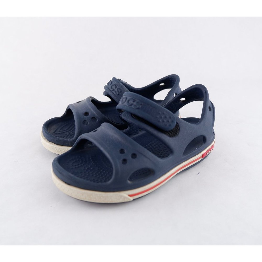 Crocs Blue, Red & White Kid's Sandal, size 7C